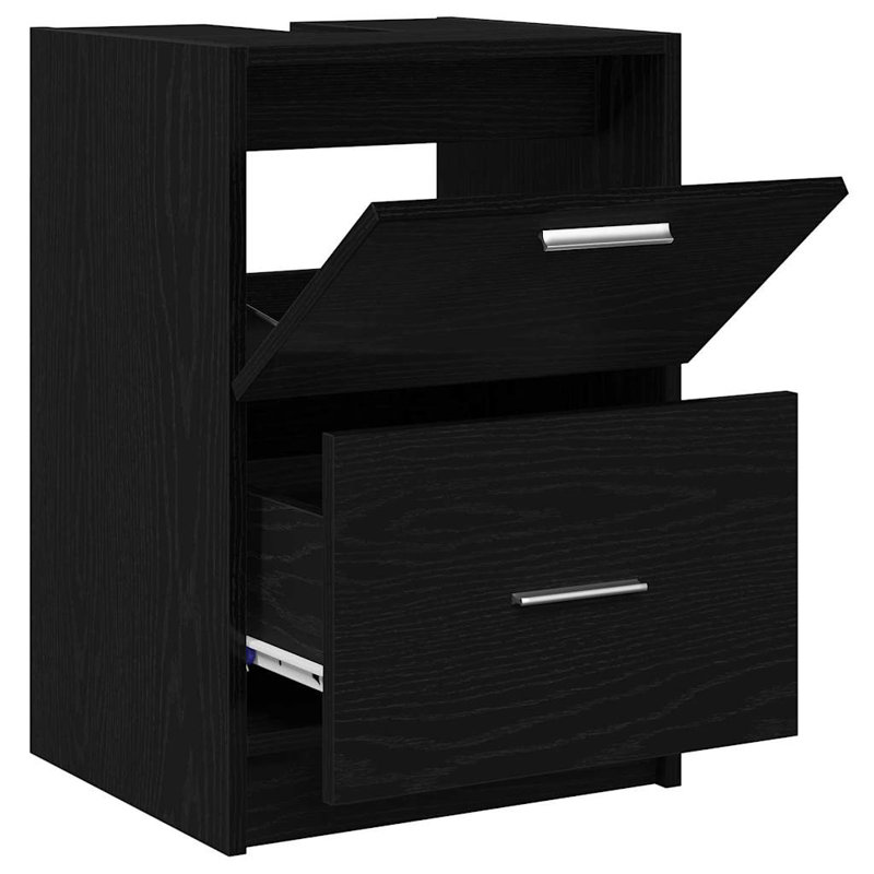 40Cm Single Bathroom Vanity Base Only, Black Oak