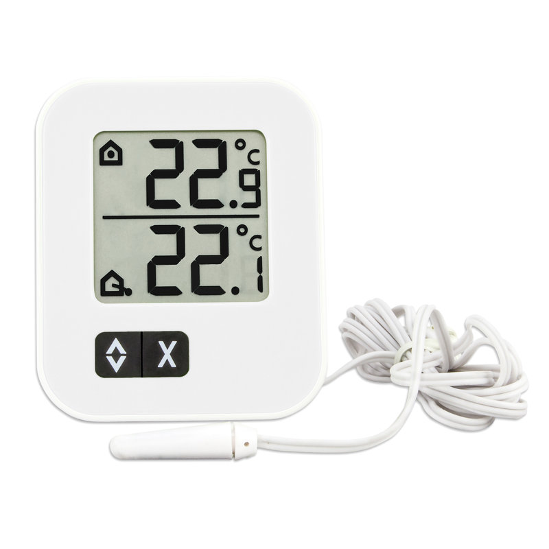 Petit thermomètre numérique intérieur et extérieur, Blanc