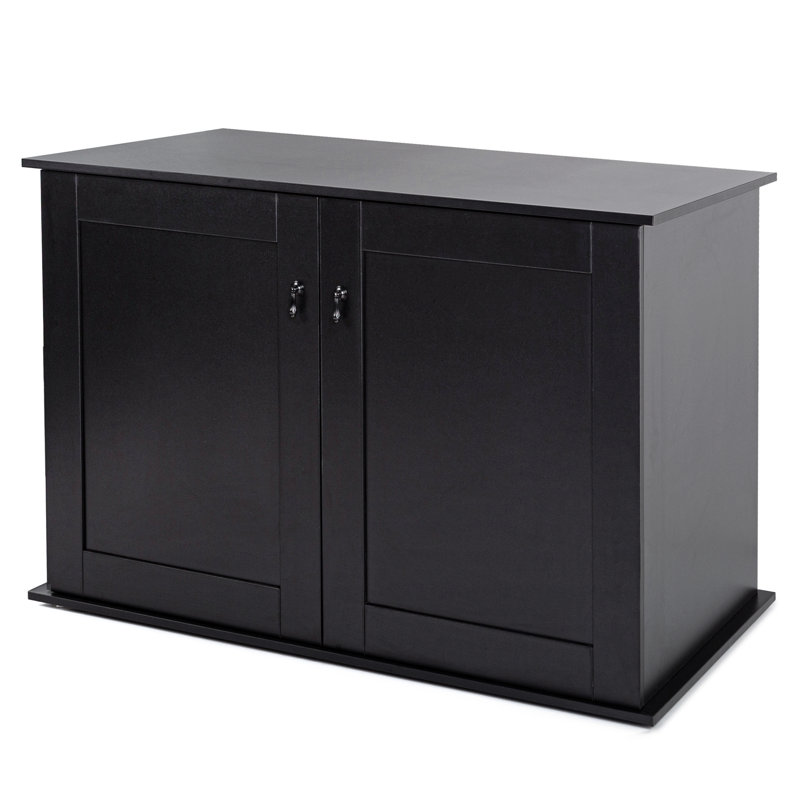 Black Wooden Cabinet with Adjustable Shelf for Large Reptile Terrarium