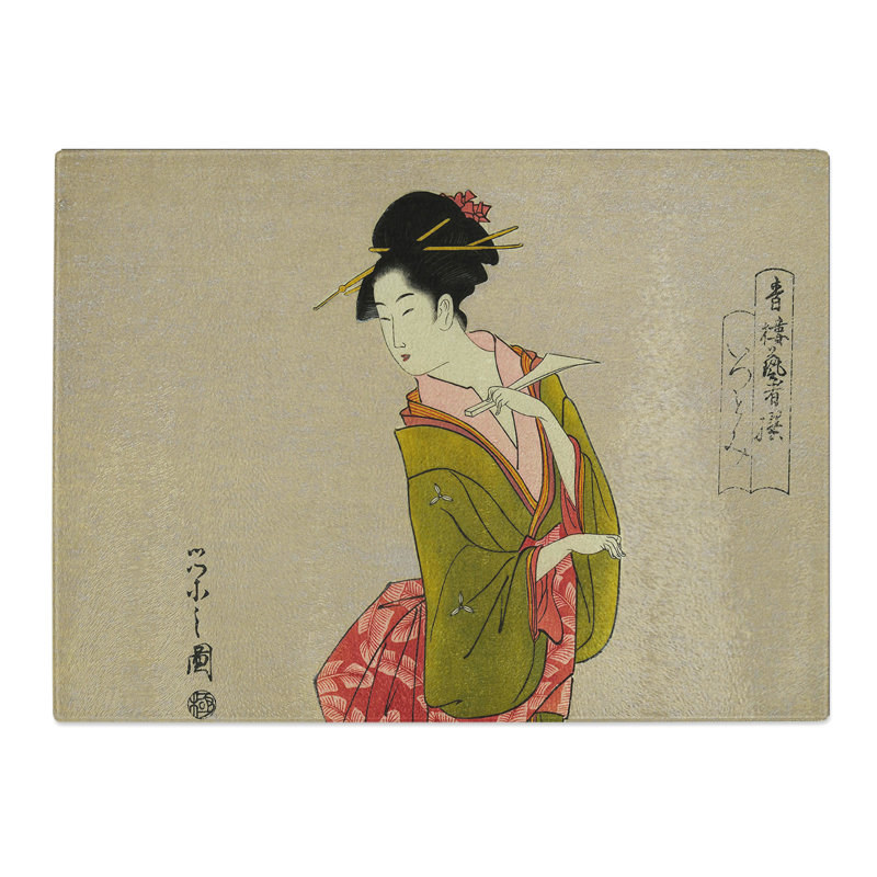 Itsutomi Japanese Oriental Art  Glass Chopping Board