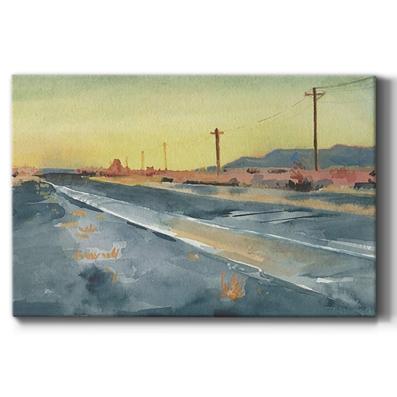 Toile tendue avec châssis Deserte Highway I - prête à être accrochée, H 24 po x l 36 po