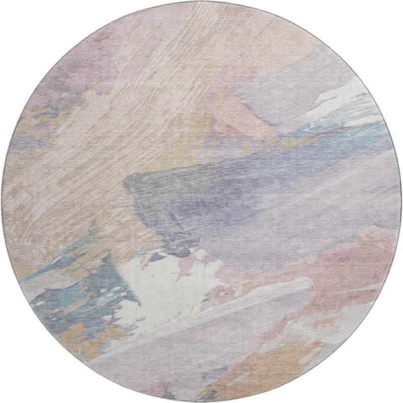 Premium Machine Washable Elize AMF1511 Modern Rug, Round 8'