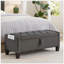 Banc de rangement avec repose-pieds avec charnière de sécurité, capacité de poids de 350 lb, sièges de hall d'entrée rembourrés pour la chambre à coucher et le salon