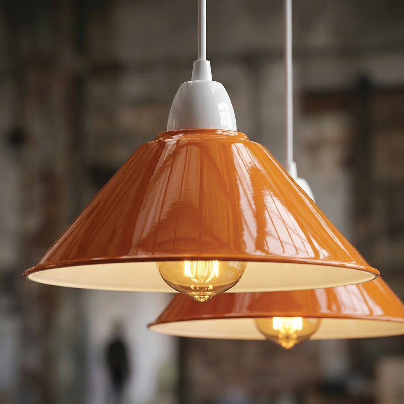 10cm H Metal Cone Lamp Shade, Orange