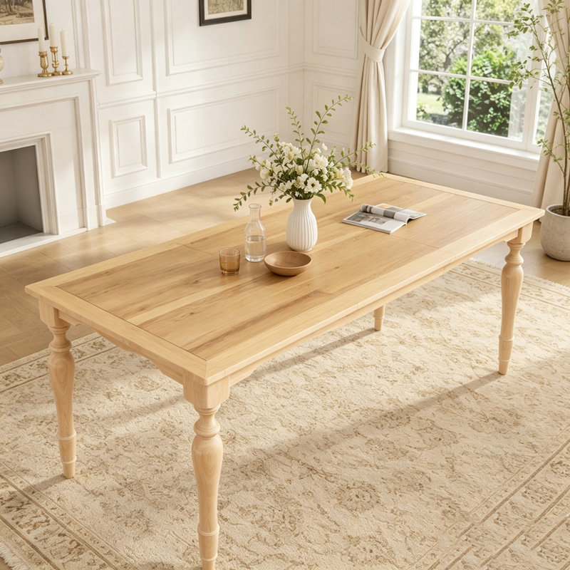 Vintage Extendable Dining Table with Turned Legs