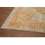 Tapis traditionnel orange en laine aspect vieilli 6 x 9
