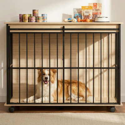 Mobilier pour grande cage avec plateau pour chiens de taille moyenne