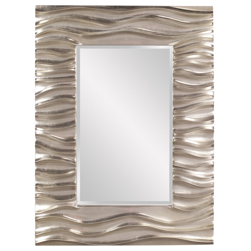 Beahn Rectangle Modern Beveled Accent Mirror, Silver