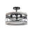 Maderia 3-Light 17.25"W Dimmable Black Metal + Graywash Wood Semi Flush Mount