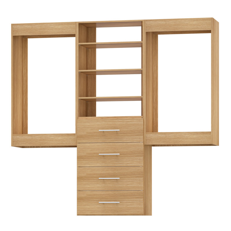 Système de garde-robe modulaire, design polyvalent et personnalisable pour un rangement et une organisation efficaces, en bois