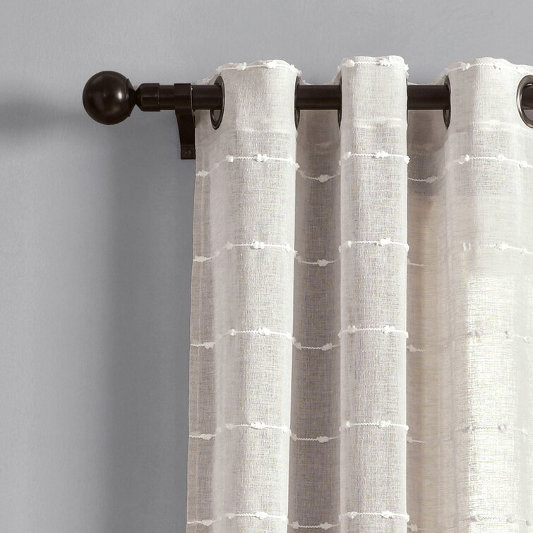 Farmhouse Textured Sheer Textured Sheer Curtain Panels