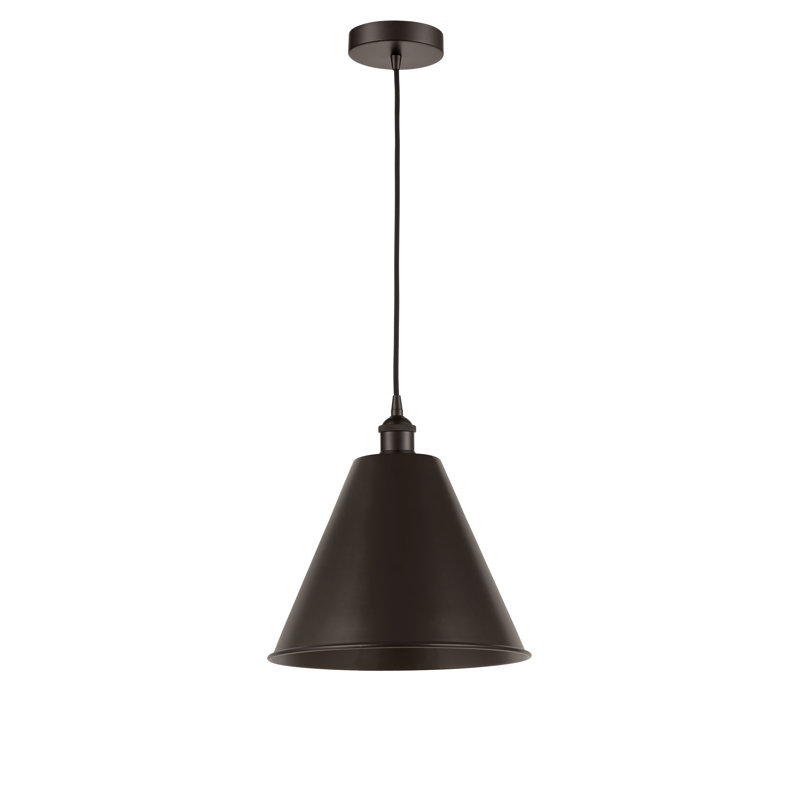 Luminaire suspendu conique 1 lumière, Bronze huilé, Bronze huilé, H 11,75 po x l 8 po x P 8 po