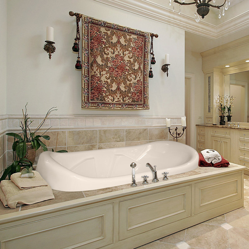 Natalie 78'' L Soaking Bathtub, Bone, Matte Black