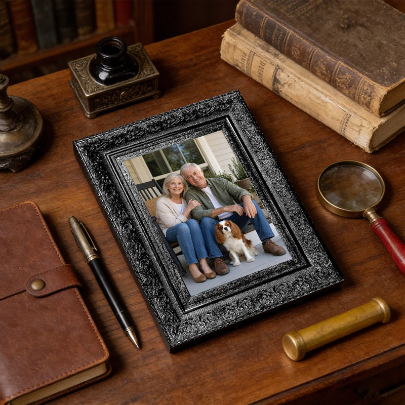 Cadre photo de table 1PC 5 "x 7" noir pour tablette de bureau, Black, 1, 5" W x 7" H