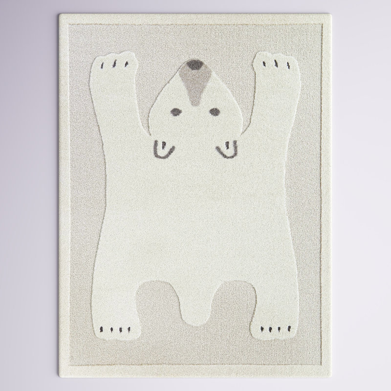 Tapis pour enfants Alena, Rectangle 4 pi 4 po x 6 pi, Gris