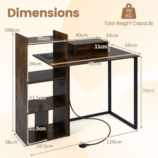 Metal Base Computer Desk