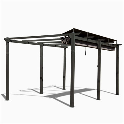 Pergola rétractable d'extérieur de 11 x 16 pi avec abri de jardin en aluminium pour terrasse