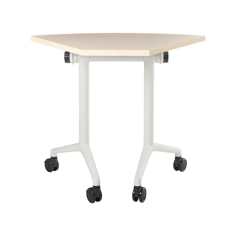 Abbondio Foldable and Modular Steel Standing Desk, Light Brown/White