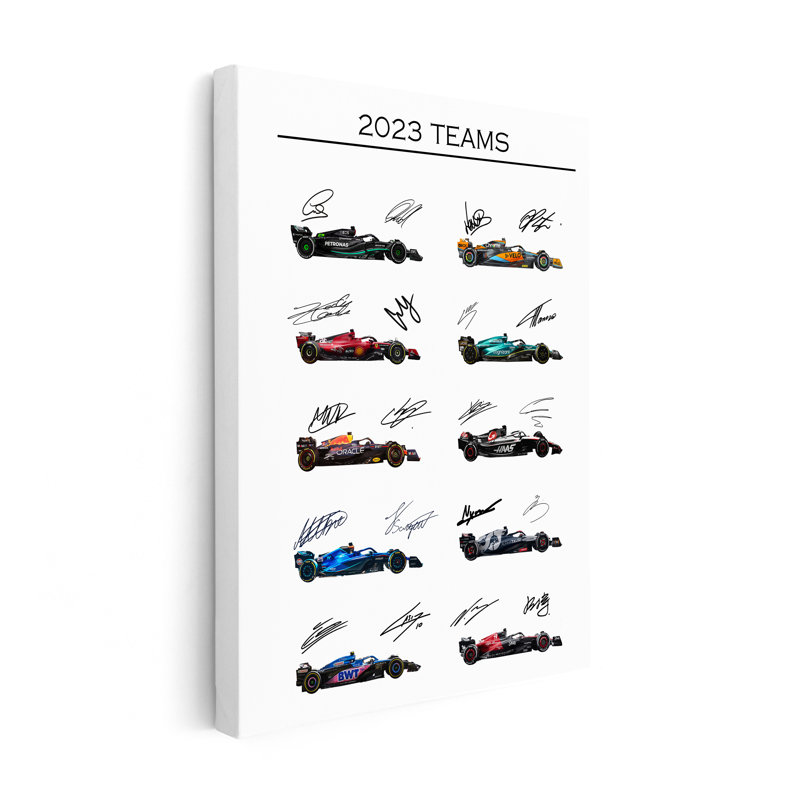2023 équipes de course automobile, Sans cadre, Canevas, 24"H x 32"W