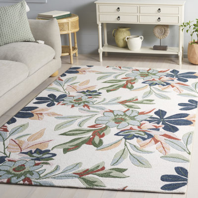 Jardin 768 touffeté à la main 80% laine; Tapis floral 20% coton