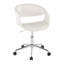 Chaise de travail en métal chromé et similicuir-887374318