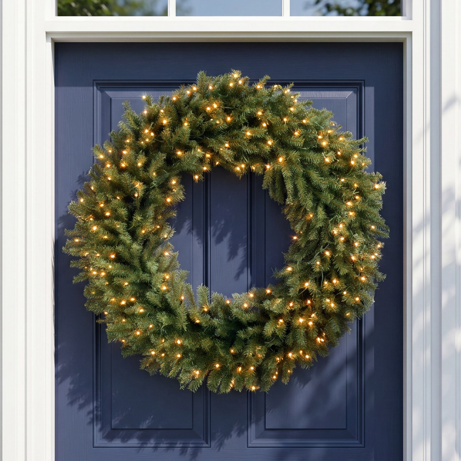 Fir Pre-Lit Wreath, 48" H x 48" W x 5.5" D