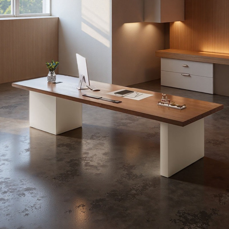 Luxury Solid Wood Office Desk, 28.7" H x 86.6" W x 31.5" D