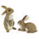 2 Piece Bashful and Hopper Bunny Statue Set