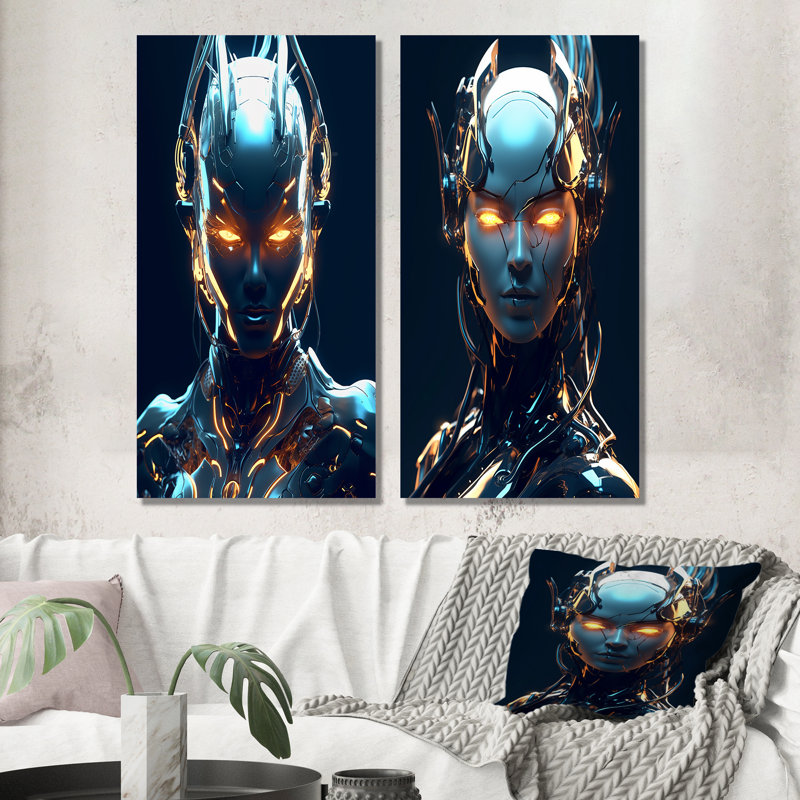 «Robotic Opponent», 2 pièces sur toile, Toile tendue, H 20 po x l 24 po