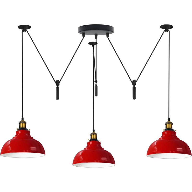 3 - Light Dome Pendant, Red