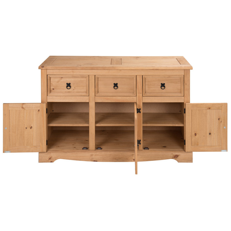Palmea 125cm Solid Wood Sideboard, Antique Wax