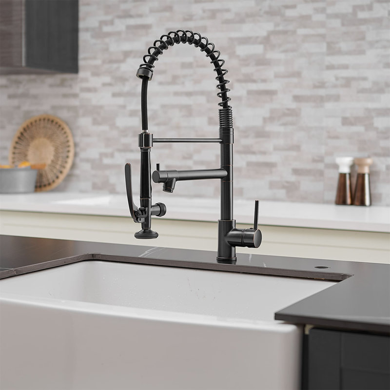 AWZTOO Pull Down Kitchen Faucet, Oil Rubbed Bronze