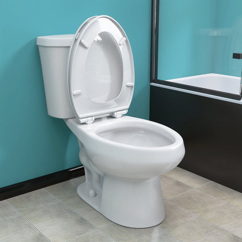 Two-piece 1.28 GPF Dual Flush Chair Height Elongated Toilet Soft-Close Seat Included