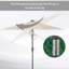 Outsunny Garden Parasol Outdoor Tilt Sun Umbrella LED Light Hand Crank-59257144-59257142