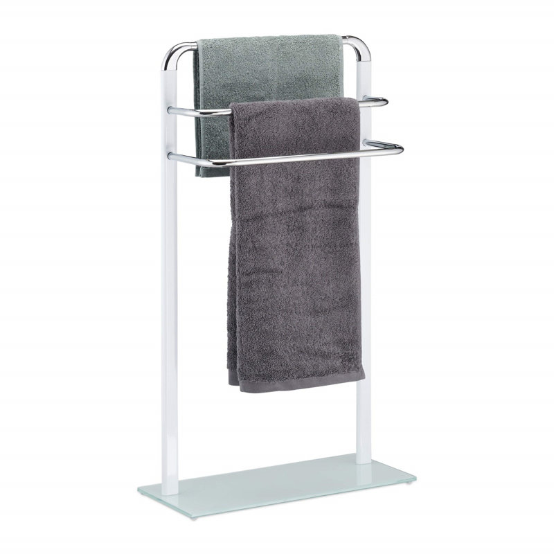 Chromed Metal 3 Rail Blanket Ladder Silver