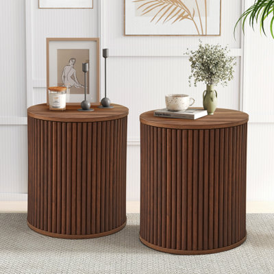 Fluted Round End Table Set