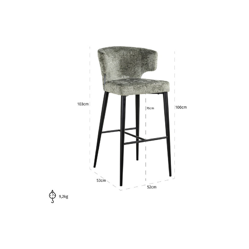 Taylor Bar Stool, Gray