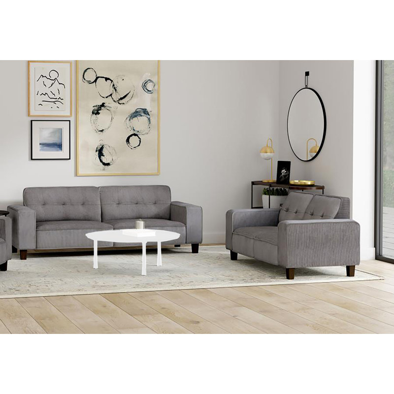 Ensemble de salon 2 pièces Burnsville, Gris anthracite