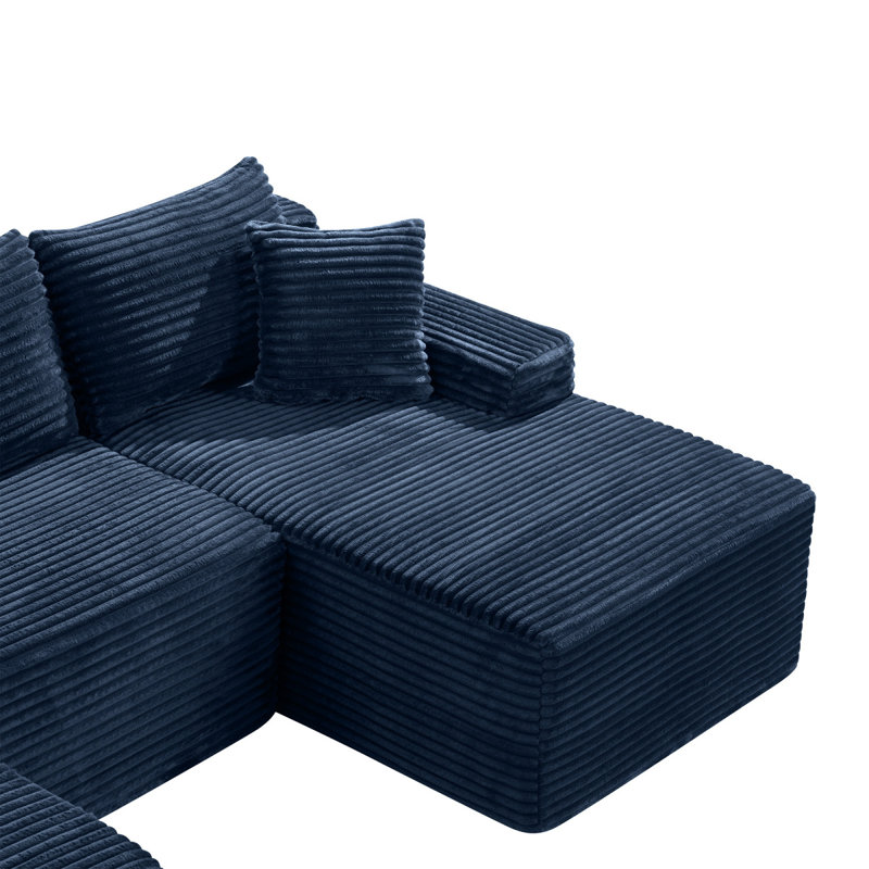 Canapé modulaire en forme de U 94,5 po avec assise profonde, aucun assemblage requis, canapé-lit modulaire pour salon, chambre à coucher, appartement