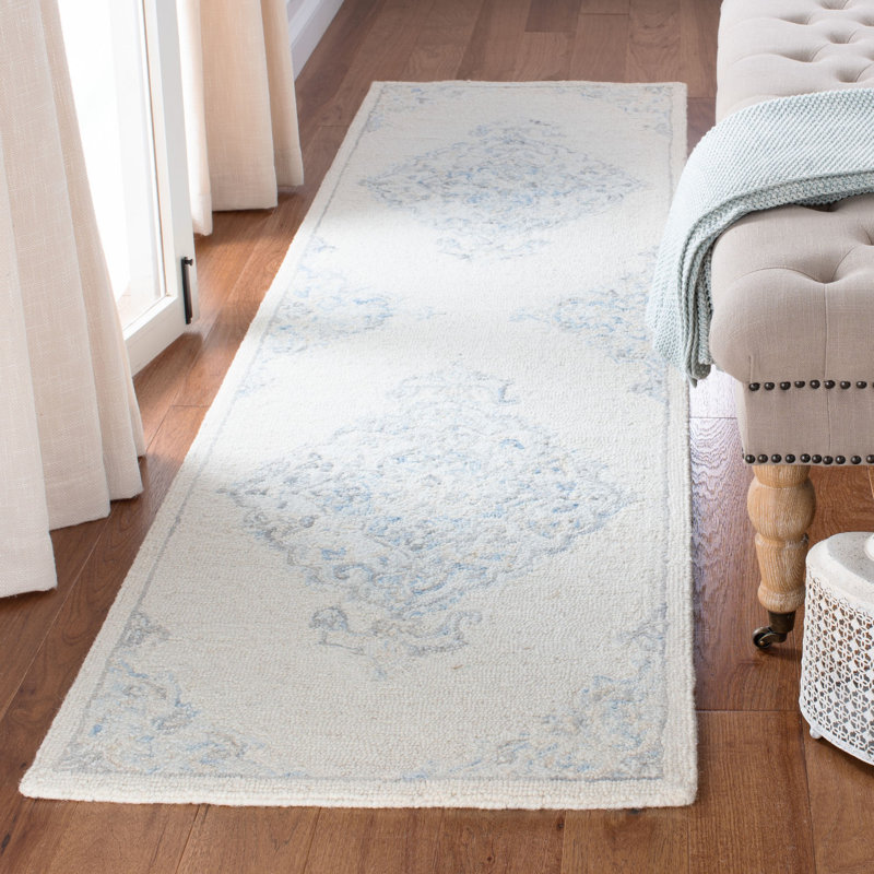 Tapis oriental en laine et coton touffeté à la main Saraya, Tapis de couloir 2 pi 3 po x 9 pi