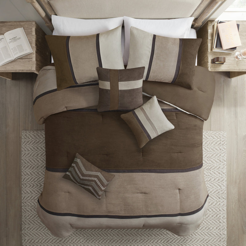 Piece Faux Suede Bedding Sets, Premium Polyester, Rustic Cabin Style For Cal King