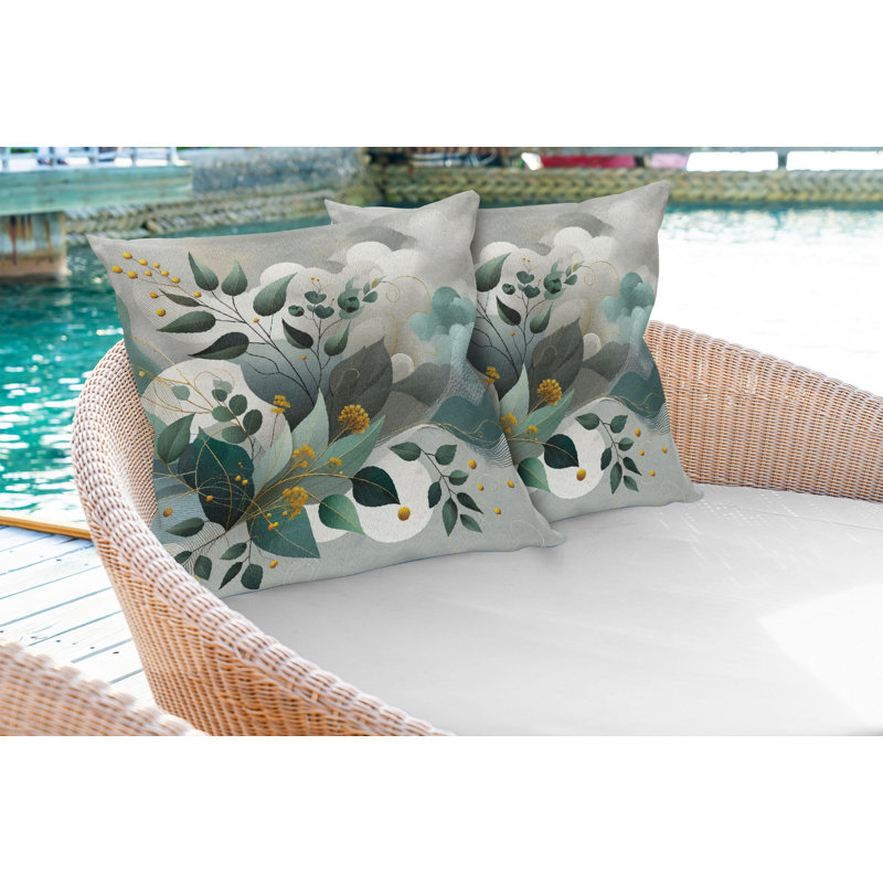 Fabric Reversible Throw Pillow, 24"H x 24"W, Square