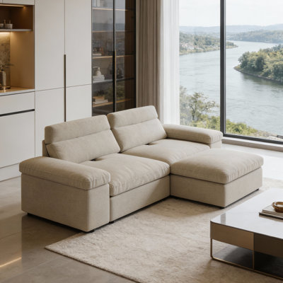 Down-filled Modular Sofa With Adjustable Recline Backrest