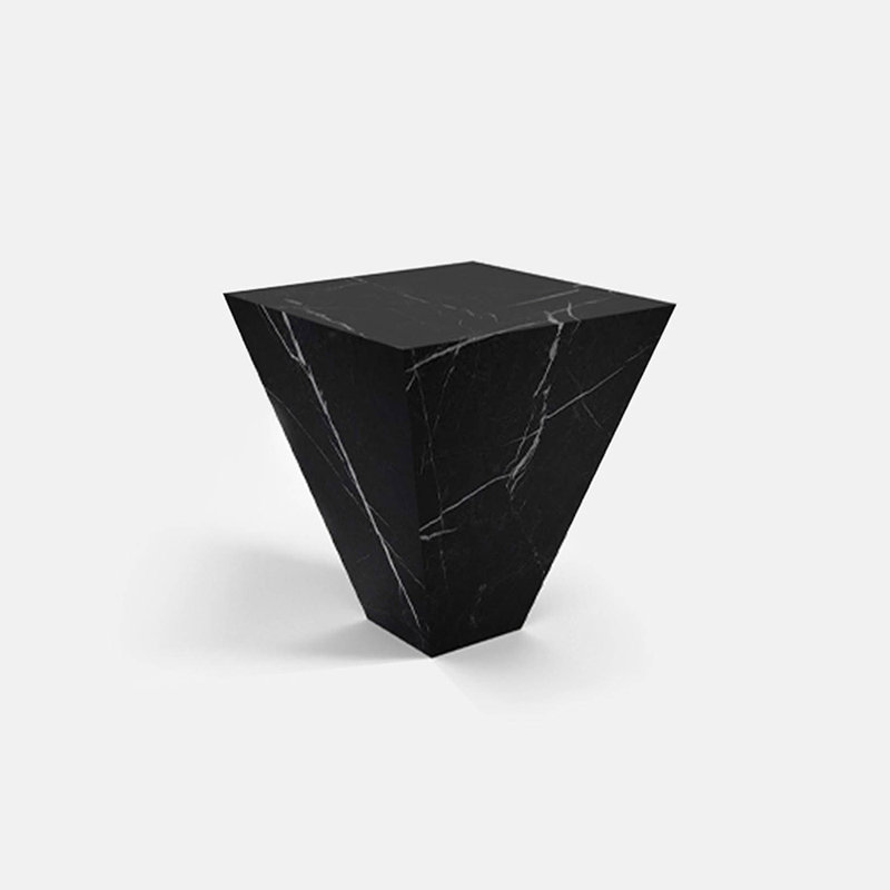 Douane Stone Top End Table, Black