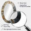 Gold and Beige River Spiral - Miroir décoratif ovale abstrait sur métal-1657025931