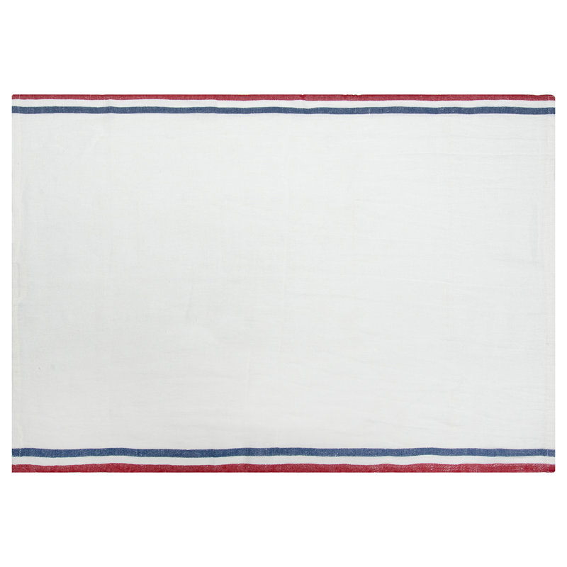 Camryn Stripe Tea Towel Kitchen Towel, White/Red/White/Blue