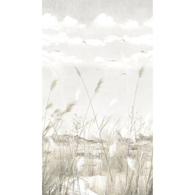Orom II Collection Sandy Beach 62.5-inches wide x 9.18-feet high 3-panel Wall Mural