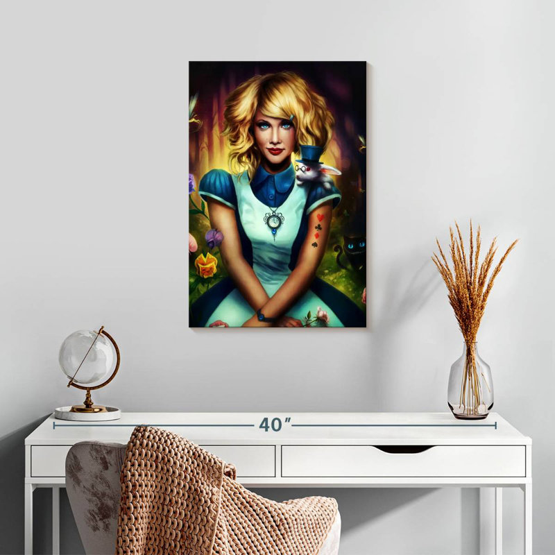 Alice au pays des merveilles, H 24 po x l 16 po