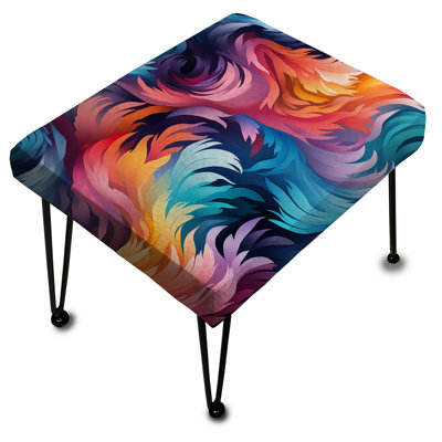 Celestial Aura Spirals - Repose-pieds rectangulaire abstrait