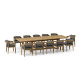 Outdoor 13 - Piece Teak Dining Set with Cushions